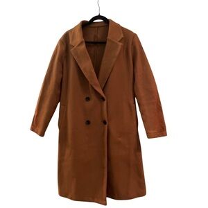 Brown Double-Breasted Women's Coat